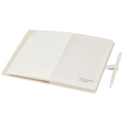 Set de libreta de referencia de tamano A5 y boligrafo fabricados con cartones de leche reciclados Dairy Dream