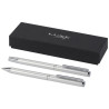 Set de regalo de boligrafo y rollerball de aluminio reciclado Lucetto tinta negra