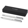 Set de regalo de boligrafo y rollerball de aluminio reciclado Lucetto tinta negra