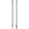Set de regalo de boligrafo y rollerball de aluminio reciclado Lucetto tinta negra