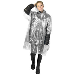 Poncho de lluvia desechable de material reciclado con bolsa de almacenamiento Mayan