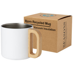 Taza de acero inoxidable reciclado con certificado RCS con aislamiento de cobre de 360 ml Bjorn