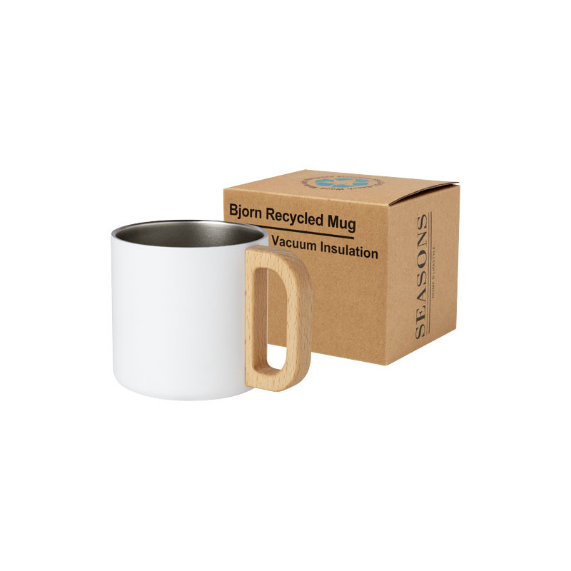 Taza de acero inoxidable reciclado con certificado RCS con aislamiento de cobre de 360 ml Bjorn
