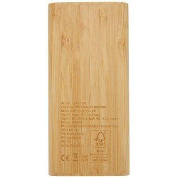 Bateria externa de 10000 mAh de bambu Tulda