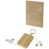 Llavero de bambu con cable de carga retractil 6 en 1 Reel
