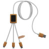 Cable de carga 3 en 1 de PET reciclado con logotipo retroiluminado y estuche cuadrado de bambu SCXdesign C39