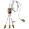 Cable de carga 3 en 1 de PET reciclado con logotipo retroiluminado y estuche cuadrado de bambu SCXdesign C39