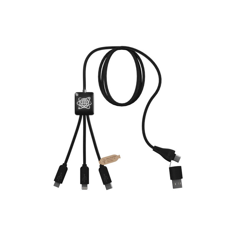 Cable de carga 5 en 1 RPET con transferencia de datos SCX Design C45