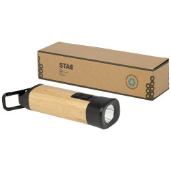 Linterna de plastico reciclado con mosqueton de bambu RCS Kuma