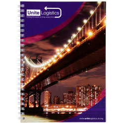 Cuaderno con espiral A4 con cubierta trasera impresa Desk MateR