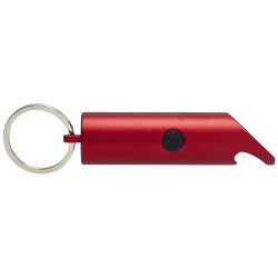 Luz LED IPX de aluminio reciclado y abrebotellas con llavero Flare
