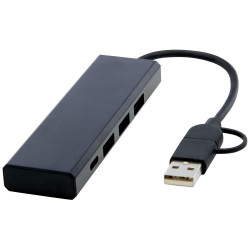 Hub USB 20 de aluminio reciclado con certificacion RCS Rise