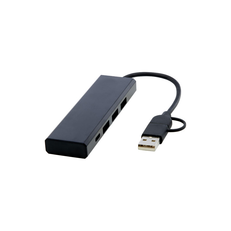 Hub USB 20 de aluminio reciclado con certificacion RCS Rise