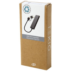 Hub USB 20 de aluminio reciclado con certificacion RCS Rise