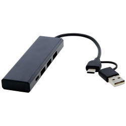 Hub USB 20 de aluminio reciclado con certificacion RCS Rise