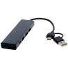 Hub USB 20 de aluminio reciclado con certificacion RCS Rise