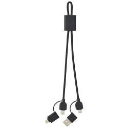 Cable de carga rapida y transmision de datos 6 en 1 de 45 W en aluminio reciclado con certificacion RCS Connect