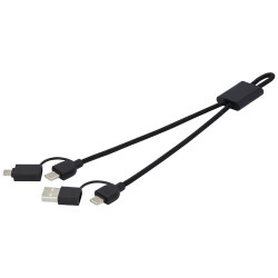 Cable de carga rapida y transmision de datos 6 en 1 de 45 W en aluminio reciclado con certificacion RCS Connect