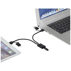 Cable de carga rapida y transmision de datos 6 en 1 de 45 W en aluminio reciclado con certificacion RCS Connect