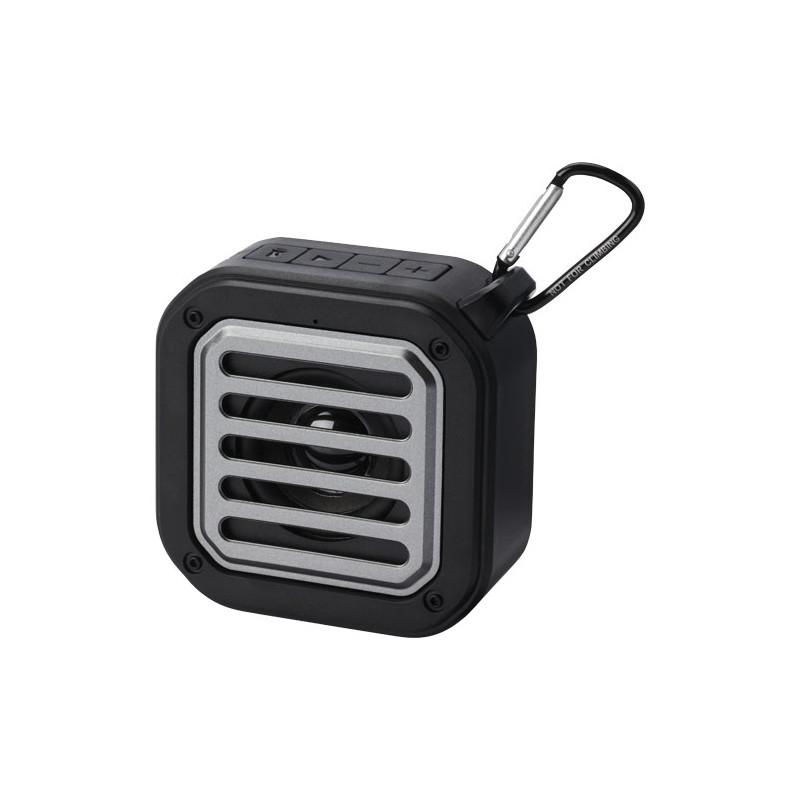 Altavoz solar Bluetooth IPX5 de 3W con mosqueton en plastico reciclado con certificacion RCS Solo