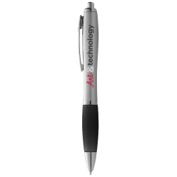 Boligrafo plateado con empunadura de color Nash tinta azul