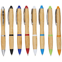 Boligrafo de bambu Nash tinta azul