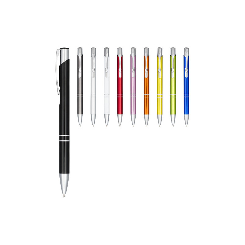 Boligrafo de aluminio anodizado Moneta tinta negra