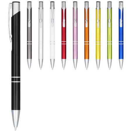 Boligrafo de aluminio anodizado Moneta tinta negra