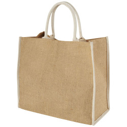 Bolsa Tote de yute con bordes contrastados Harry