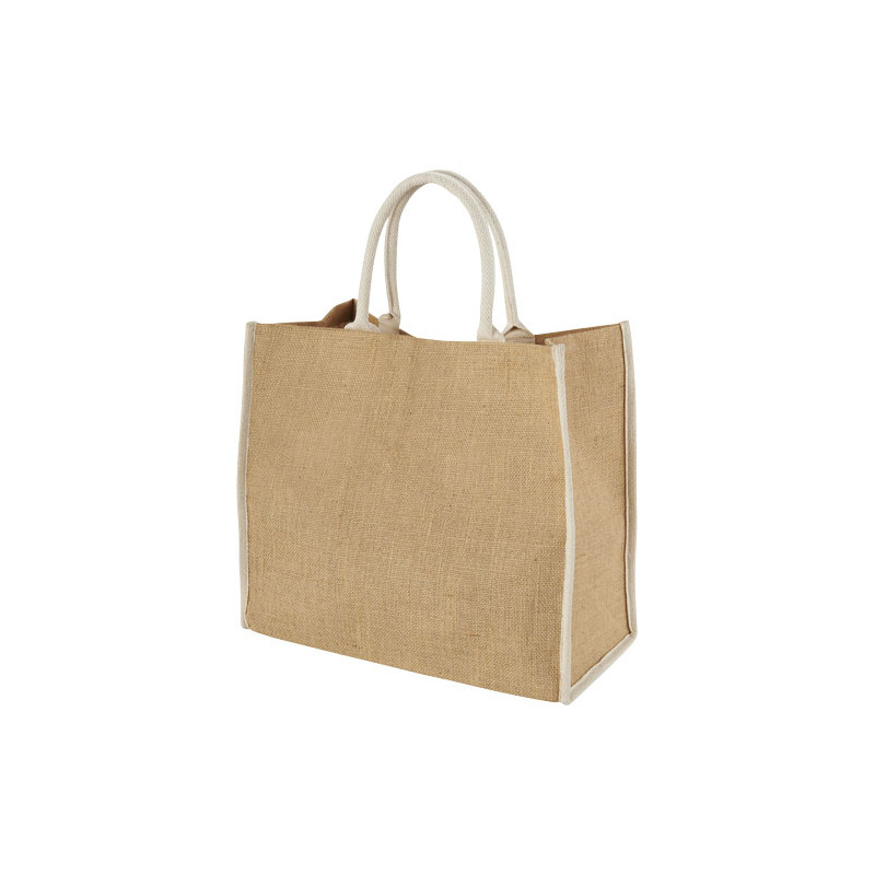 Bolsa Tote de yute con bordes contrastados Harry