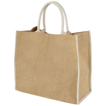 Bolsa Tote de yute con bordes contrastados Harry