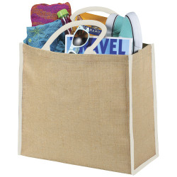 Bolsa Tote de yute con bordes contrastados Harry