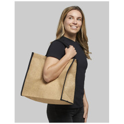 Bolsa Tote de yute con bordes contrastados Harry