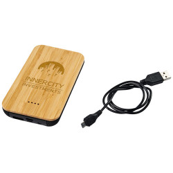 Bateria externa inalambrica de 6000 mAh de bambu tela Future