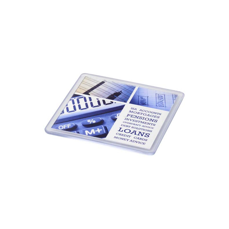 Posavasos de plastico cuadrado con papel insertado Ellison