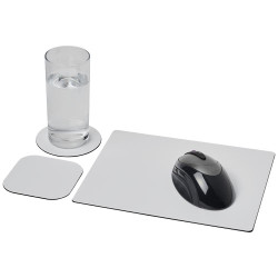 Combo 1 de alfombrilla para raton y juego de posavasos Brite MatR