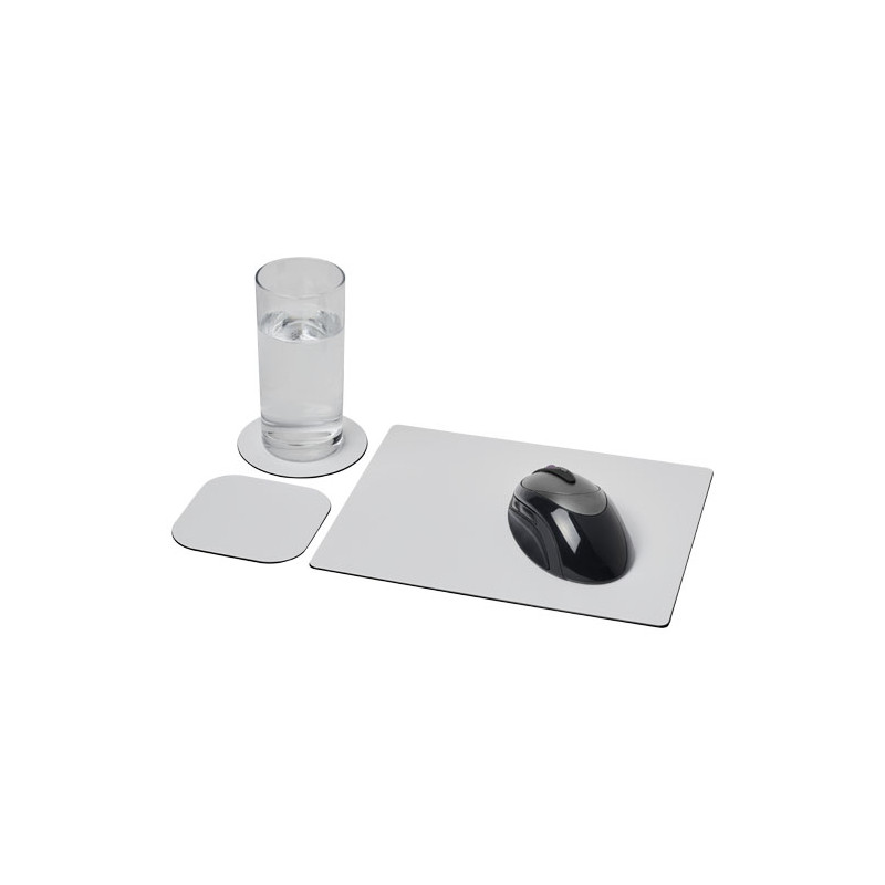 Combo 1 de alfombrilla para raton y juego de posavasos Brite MatR
