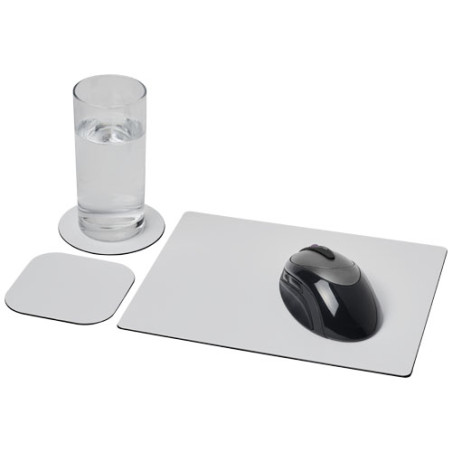 Combo 1 de alfombrilla para raton y juego de posavasos Brite MatR