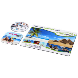 Combo 1 de alfombrilla para raton y juego de posavasos Brite MatR