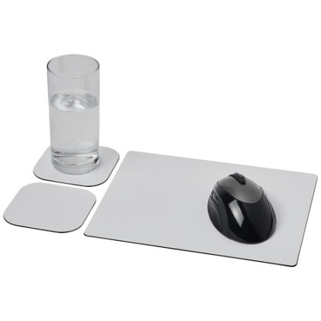 Combo 3 de alfombrilla para raton y juego de posavasos Brite MatR