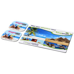 Combo 3 de alfombrilla para raton y juego de posavasos Brite MatR