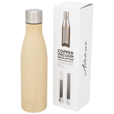 Bidon con aislamiento de cobre con diseno de madera de 500 ml Vasa